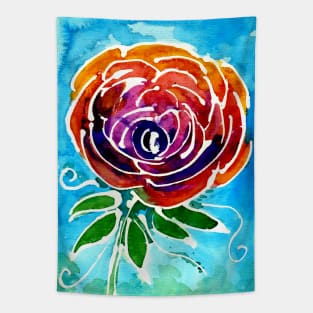 Abstract Watercolor Rose Tapestry