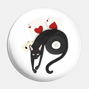 Black Cat Luck Pin