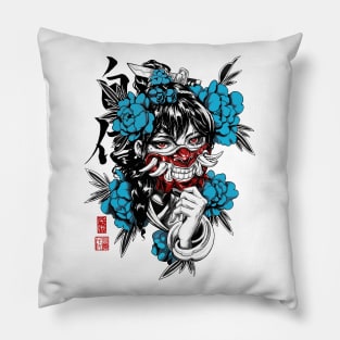 Samurai Vaporwave Aesthetic Geisha Pillow