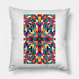 Triangles 3 abstract tribal pattern Pillow