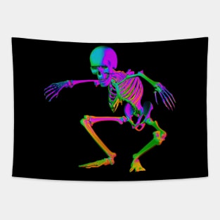 Skeleton Cyber Halloween Spooky Tapestry