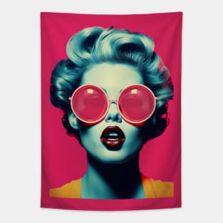 Pop Art Vintage Female Face Tapestry