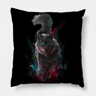 Funny wolf Pillow