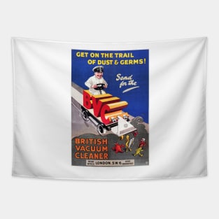 BVC Dust & Germs! British Vacuum Cleaner Retro English Advertisement Wall Art Tapestry