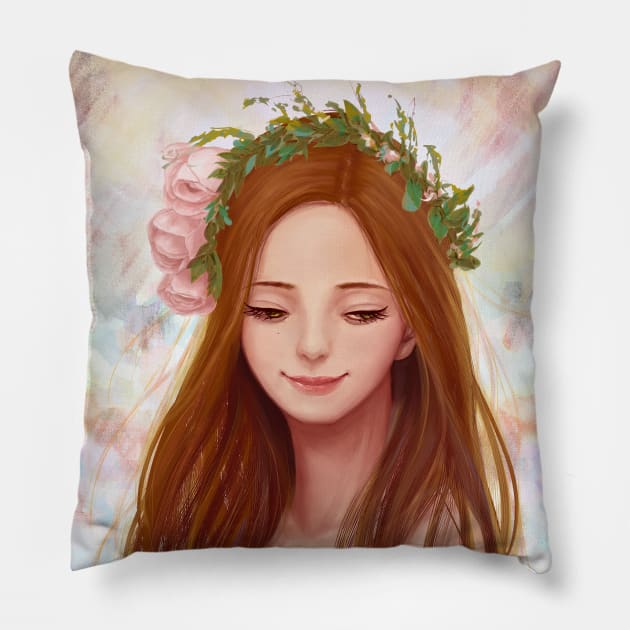 lovely girl Pillow by ainelovia