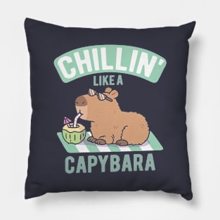 Chillin like a Capybara Funny Pillow