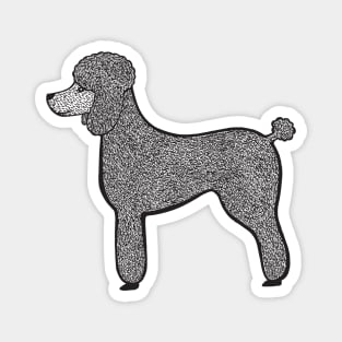 Poodle Ink Art - cool pet dog design - light colors Magnet