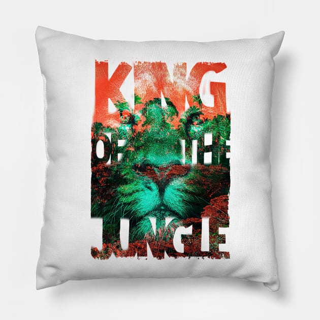 Lion In The Wild King Of The Jungle Pillow by UNDERGROUNDROOTS