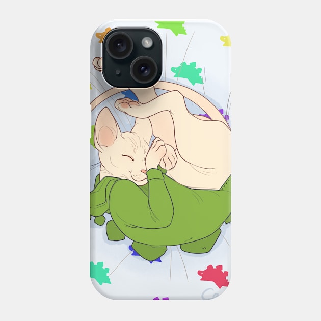 Sleeping Dino Phone Case by ceca_art