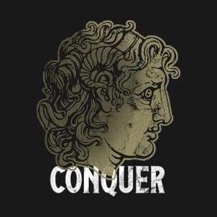 Conquer Alexander the Great Head Ancient Greece Design T-Shirt