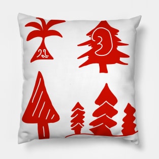 red tree plant background design Pillow