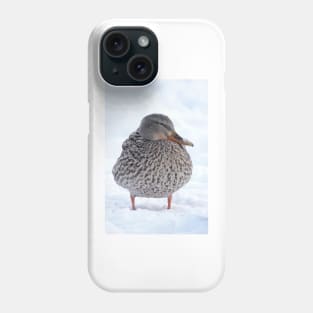 Duck in snow Phone Case