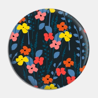 Blue Flowers Design Pin