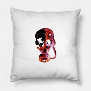 Tattoo Style - Rusty Skull - Negative color Pillow