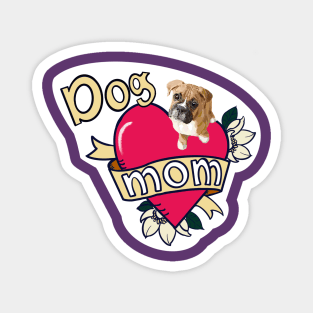 Boxer Dog Mom Tattoo Magnet