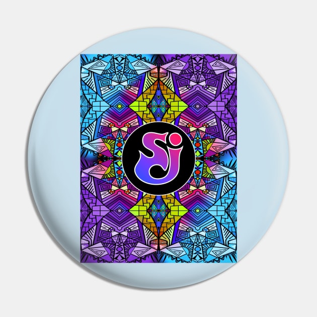 String Cheese Incident - Blue Purple Trippy Pattern Pin by ShawnBallardDesigns