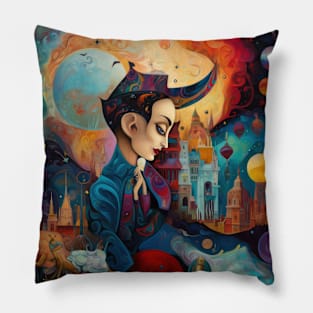 Surreal Orientalism - Lost in the Oriental Dreamscape Pillow