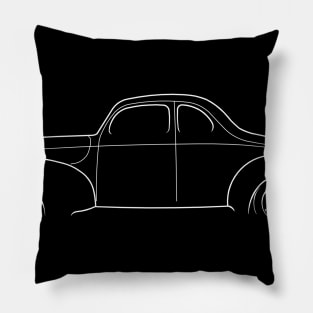 front/profile - 1940 Ford Deluxe - stencil, white Pillow
