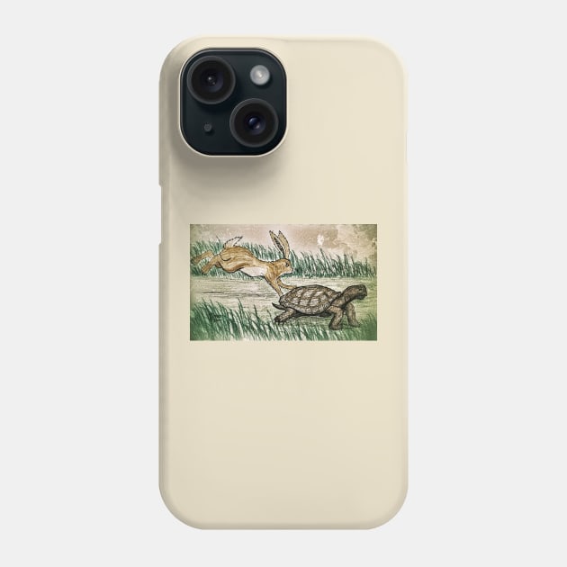 The tortoise and the hare race Phone Case by Matt Starr Fine Art