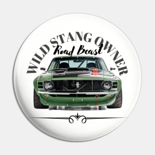 WILD ARMY GREEN STANG MERCH Pin