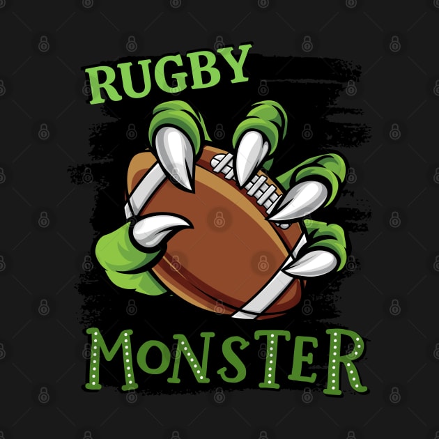 Rugby monster sport Gift for Rugby player love Rugby funny present for kids and adults by BoogieCreates