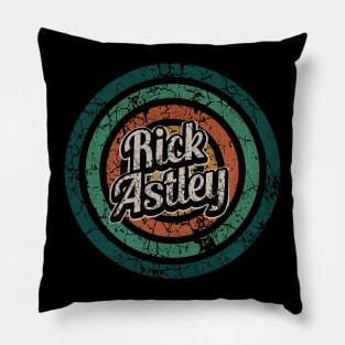 Rick Astley // Retro Circle Crack Vintage Pillow