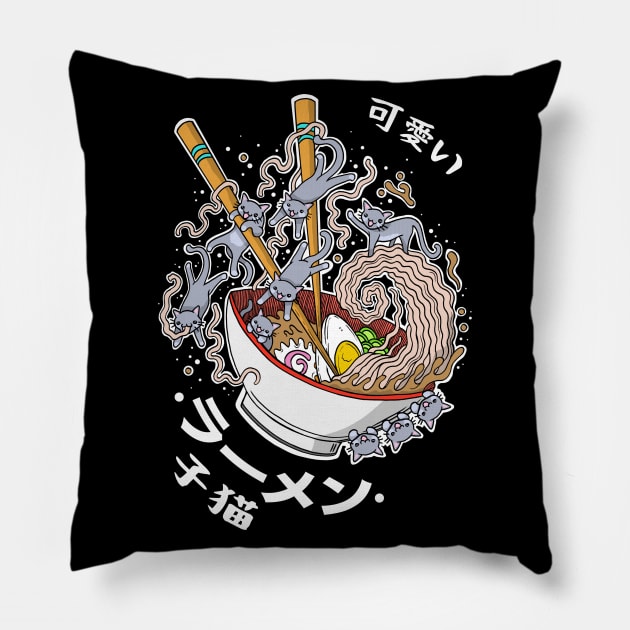 Ramen Cats Pillow by btcillustration