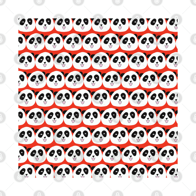 Panda Bears Red by Sandra Hutter Designs