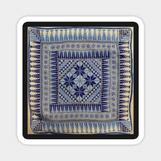 Another Blue and White Embroidered Jordanian Pillow Magnet