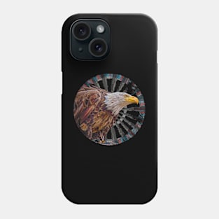 Bald Eagle Retro Circle Wheel Design Phone Case