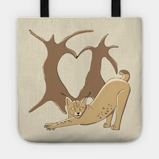 Lovely woodland lynxes on light foliage Tote