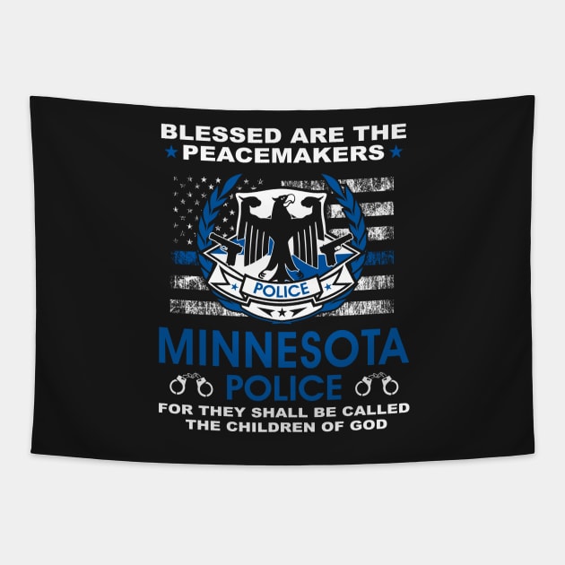 Minnesota Police  – Blessed Are The PeaceMakers Tapestry by tadcoy