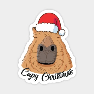 Capy or Huppy Christmas Capybara Holidays Santa Design Magnet
