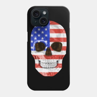 USA Flag Skull - Gift for American With Roots From USA Phone Case