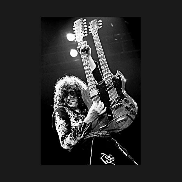 Jimmy on Stage, Hard Rock, Heavy Metal, Zeppelin, Guitarist, Rock Legend by ZiggyPrint