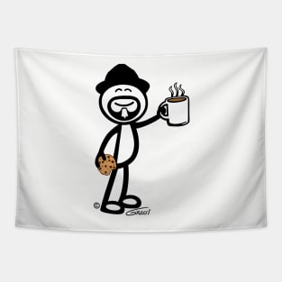 GG Coffee Guy Stick Figure With Cookie Tapestry