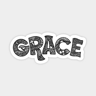 God's grace. Doodle illustration. Magnet