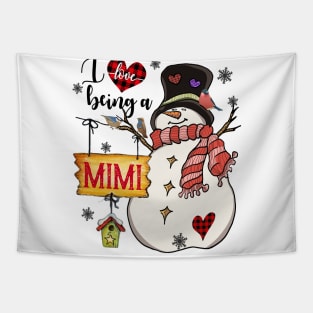 Grandma Gifts I Love Being A Mimi Snowman Matching Family Christmas Gifts Tapestry