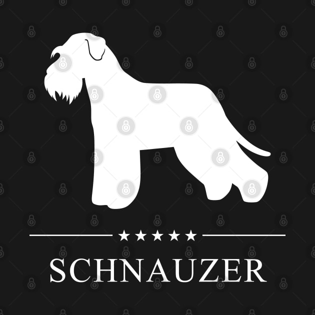 Schnauzer Dog White Silhouette by millersye