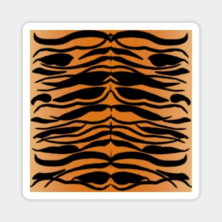 Tiger Skin Striped Pattern in Natural Colors Magnet