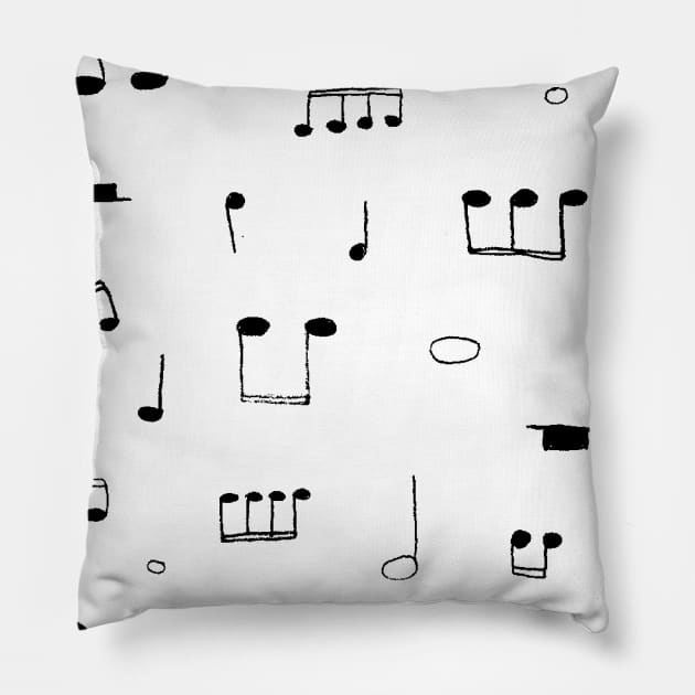 Music Notes Pillow by WildSloths