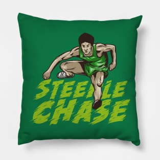 Steeplechase athletic sport vector art Pillow