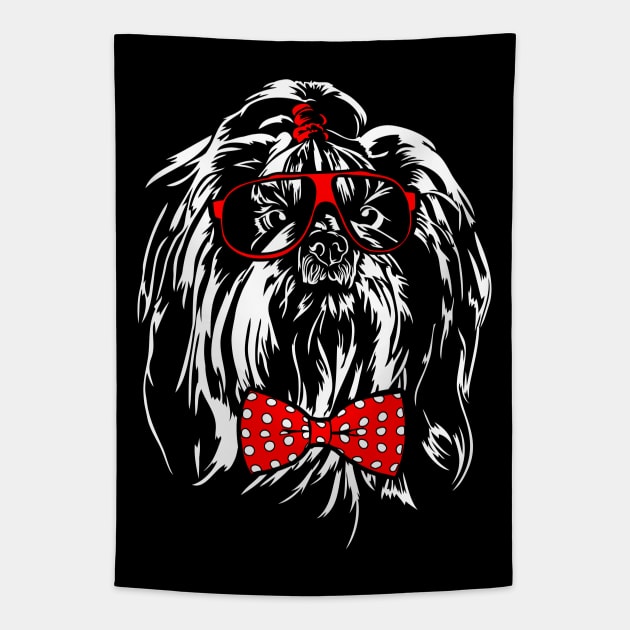 Funny Cute Shih Tzu dog Tapestry by wilsigns