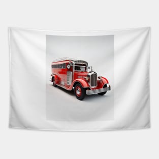 Art Deco Fire Truck Tapestry