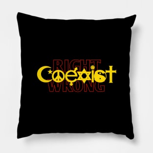 Right And Wrong Coexist Pillow