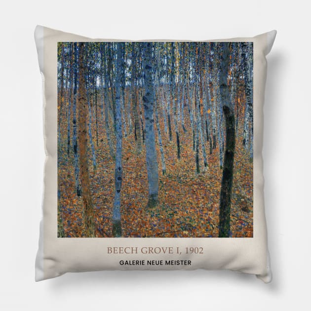 Gustav Klimt Beech Grove I Painting Pillow by VanillaArt