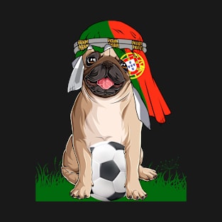 Cute Dog lovers Cute Pug Retro Portugal Flag Pride T-Shirt