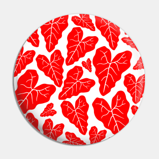 Red veiny heart shaped plant leaves pattern Pin