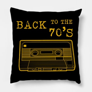 BACK TO THE 70s /yellow version Cassette Tape Vintage Music T-Shirt T-Shirt Pillow