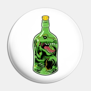 Trex in a bottle Pin